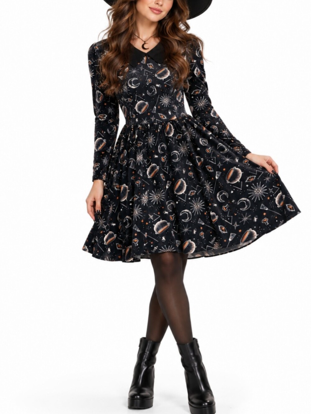 NWT Her Universe Disney Hocus Pocus Black Velvet Dress XL Whimsigoth Witchy